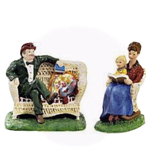 𝅺DEPT 56 Seasons Bay Rocking Chair Readers #53422 - Picture 2 of 4